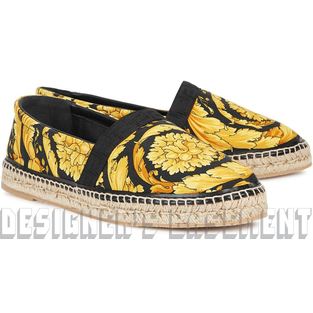 Versace Yellow and Black Slip-On Loafers